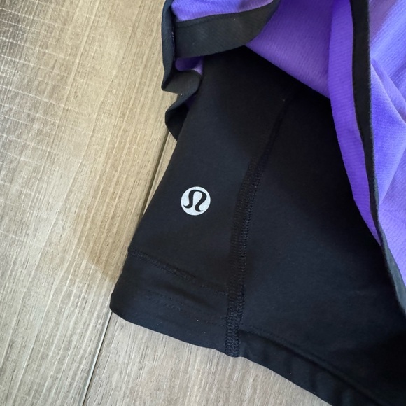 SOLD Lululemon Run Speed Squad Shorts Power Purple Black SIZE 4 RARE Running - Picture 6 of 8